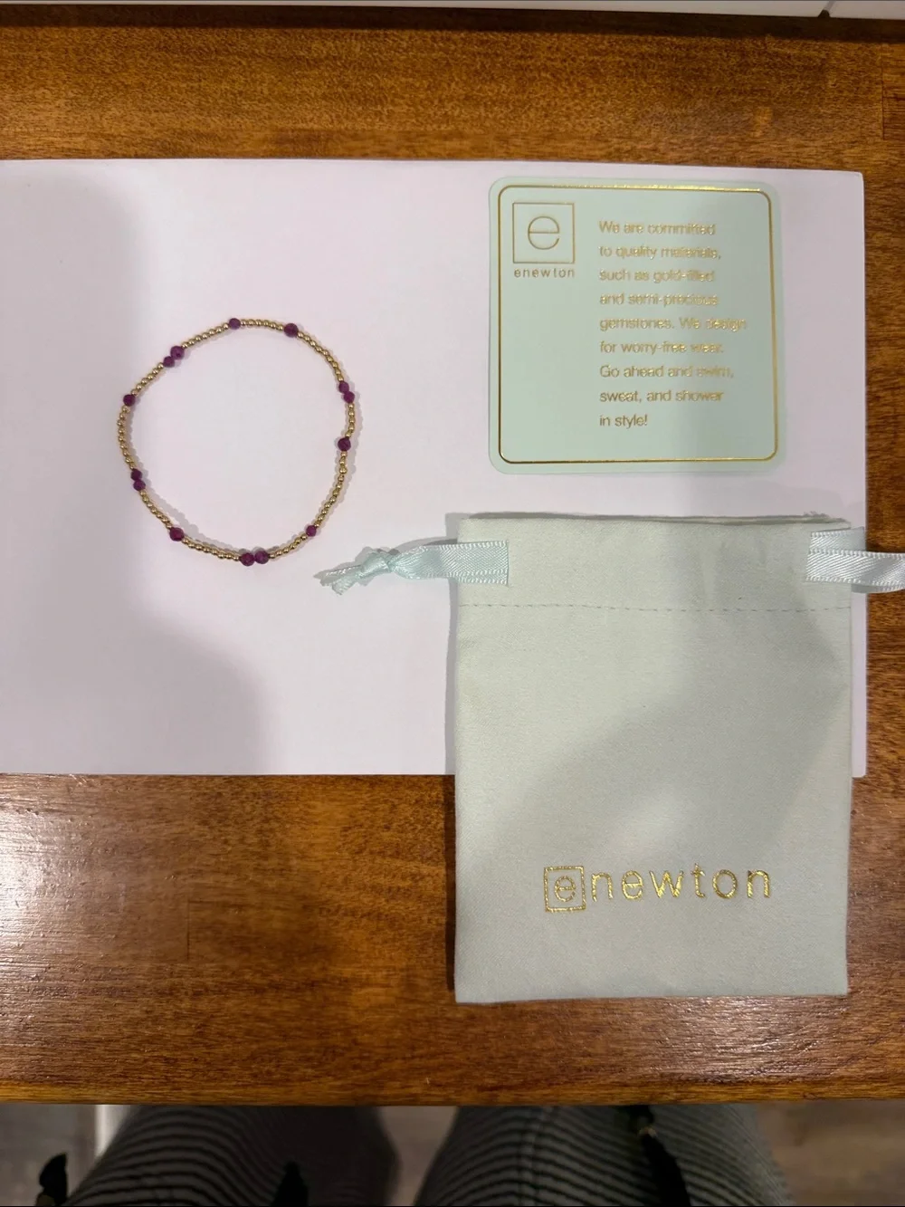 Enewton Ruby & Gold Filled Stretch Bracelet - Picture 2 of 3